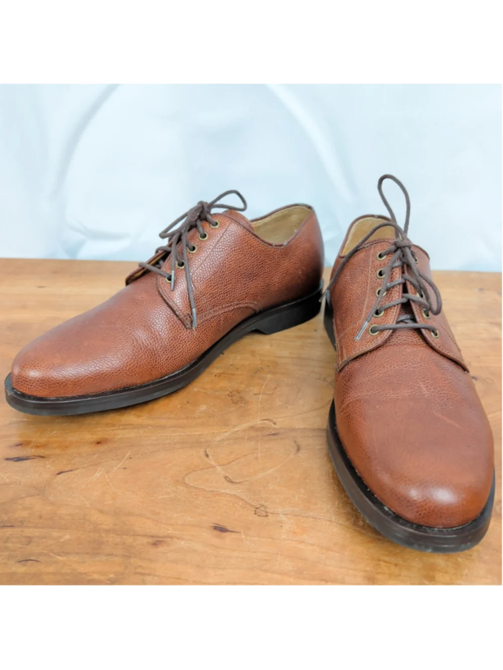 Men's Pebbled Leather Derby Shoes 10